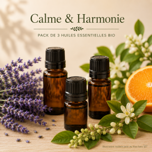 Pack de 3 Huiles Essentielles Bio - "Calme & Harmonie"